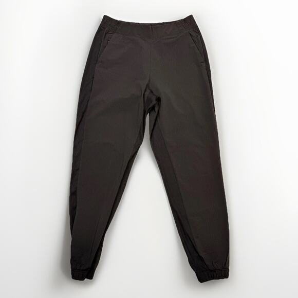 Athleta Pants - Athleta Textured Brooklyn Jogger Pants Womens 6 Black Elastic Waist Zip Pockets